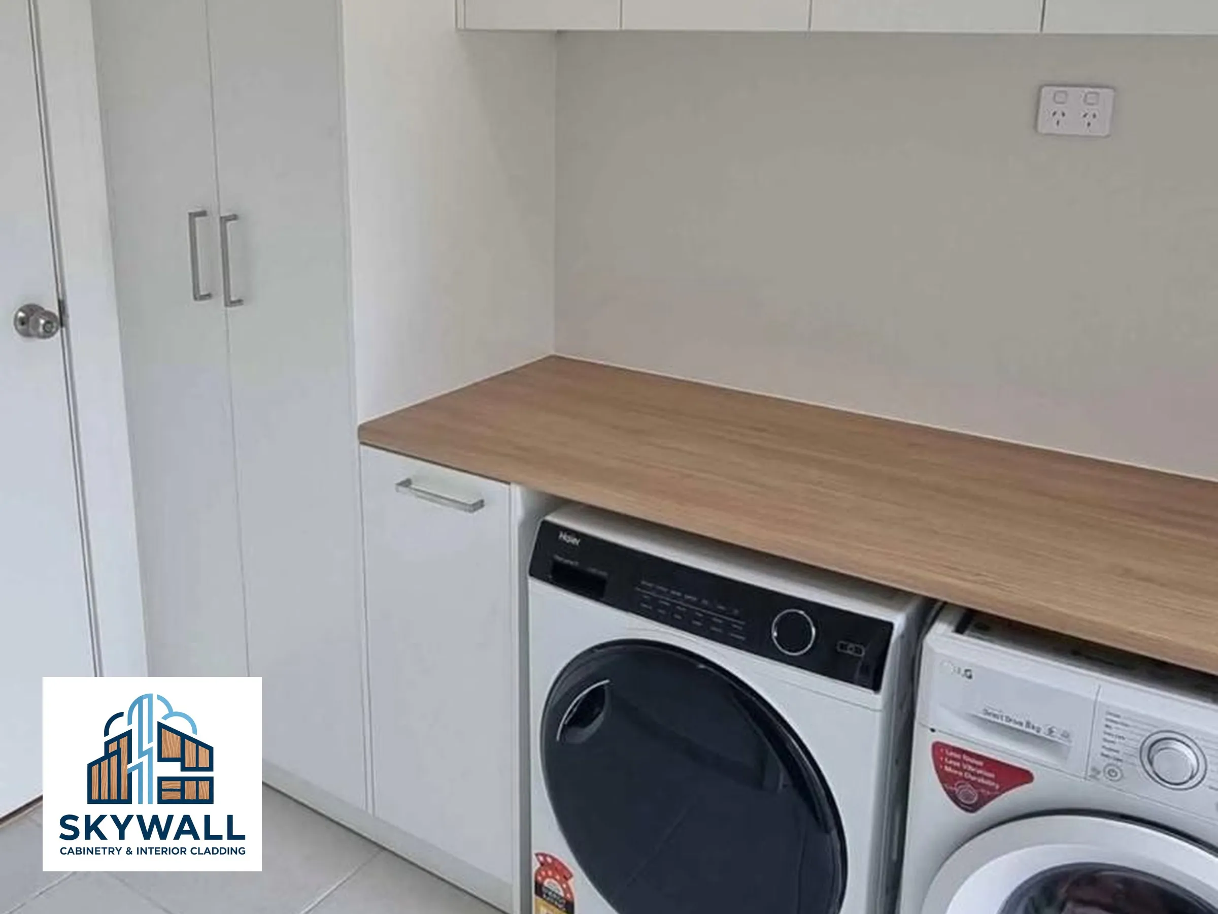 Custom laundry cabinetry and storage